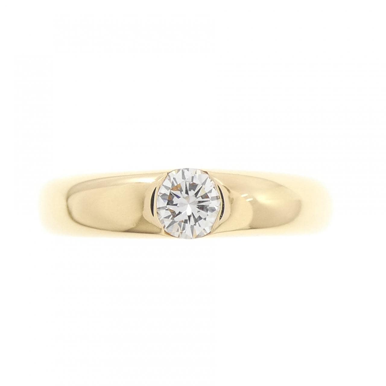 K18YG ソリティア ダイヤモンド リング 0.34CT