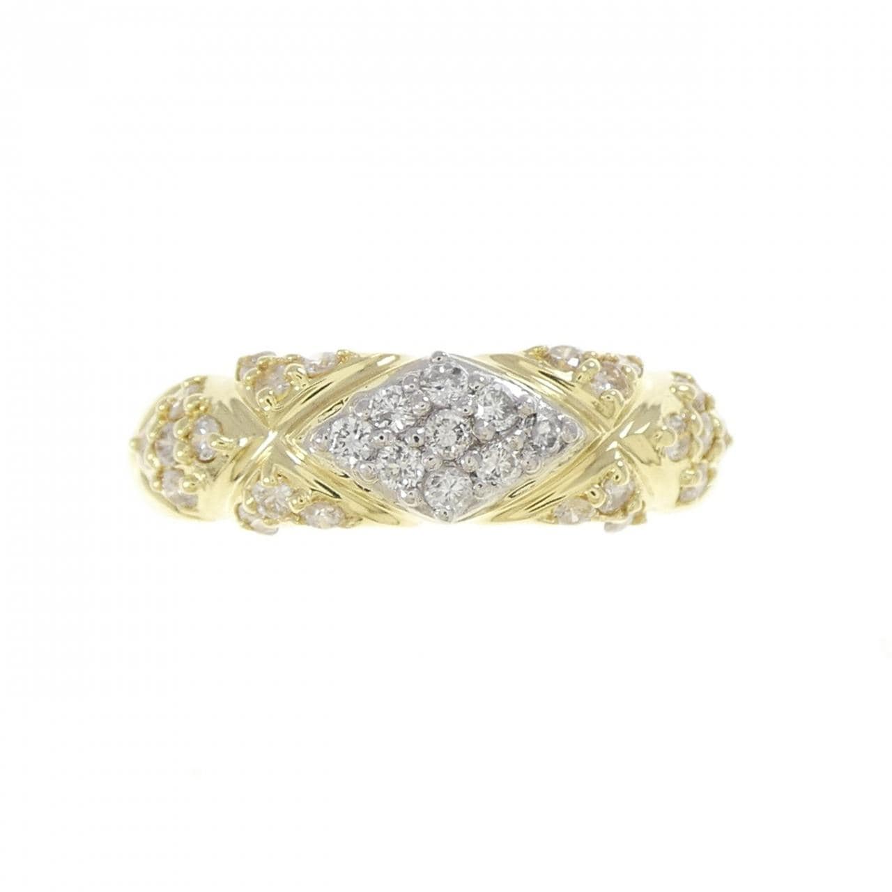 K18YG/PT900 ダイヤモンド リング 0.37CT