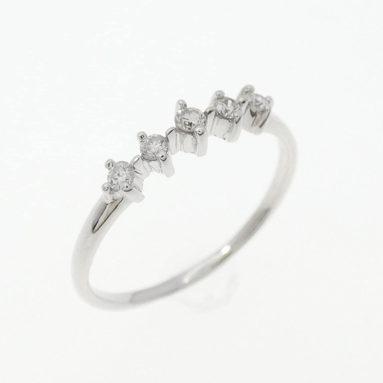 K18WG ダイヤモンド ピンキーリング 0.07CT