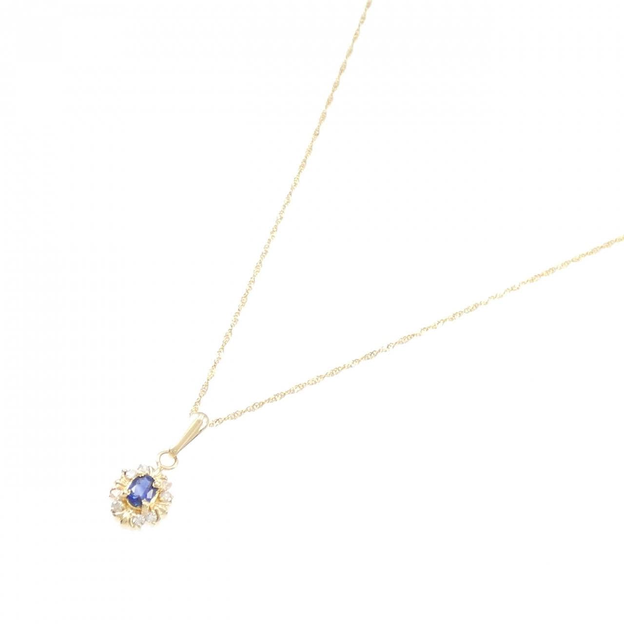 K18YG Sapphire Necklace 0.23CT