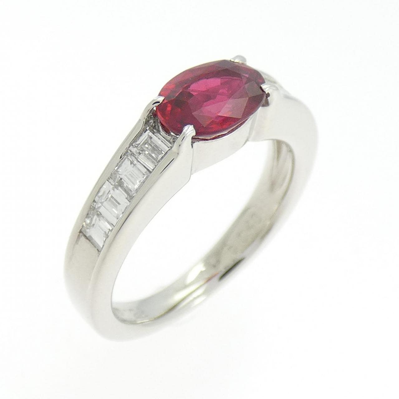 PT900 非加熱 ルビー リング 1.22CT モザンビーク産
