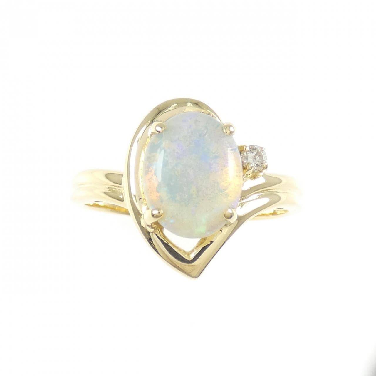 750YG欧泊戒指，0.96克拉