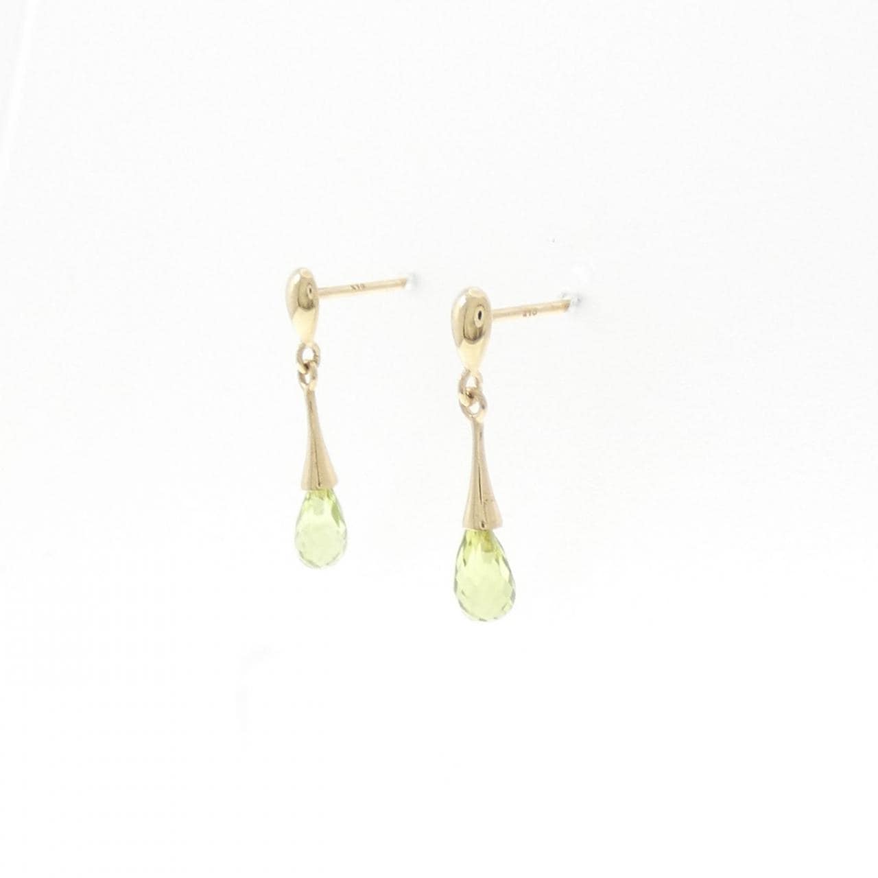 K10YG ペリドット ピアス