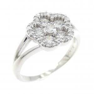 K18WG フラワー ダイヤモンド リング 0.58CT