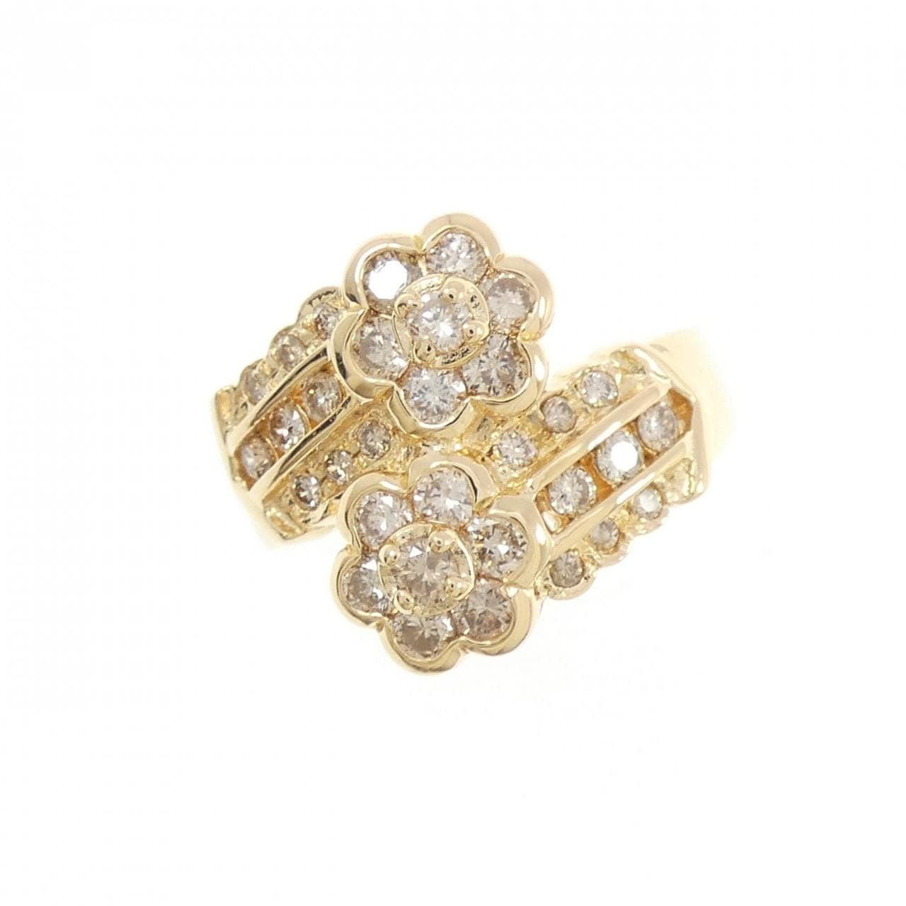 K18YG フラワー ダイヤモンド リング 1.00CT