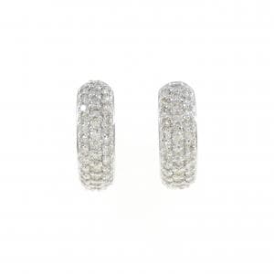 K18WG パヴェ ダイヤモンド ピアス 1.0CT