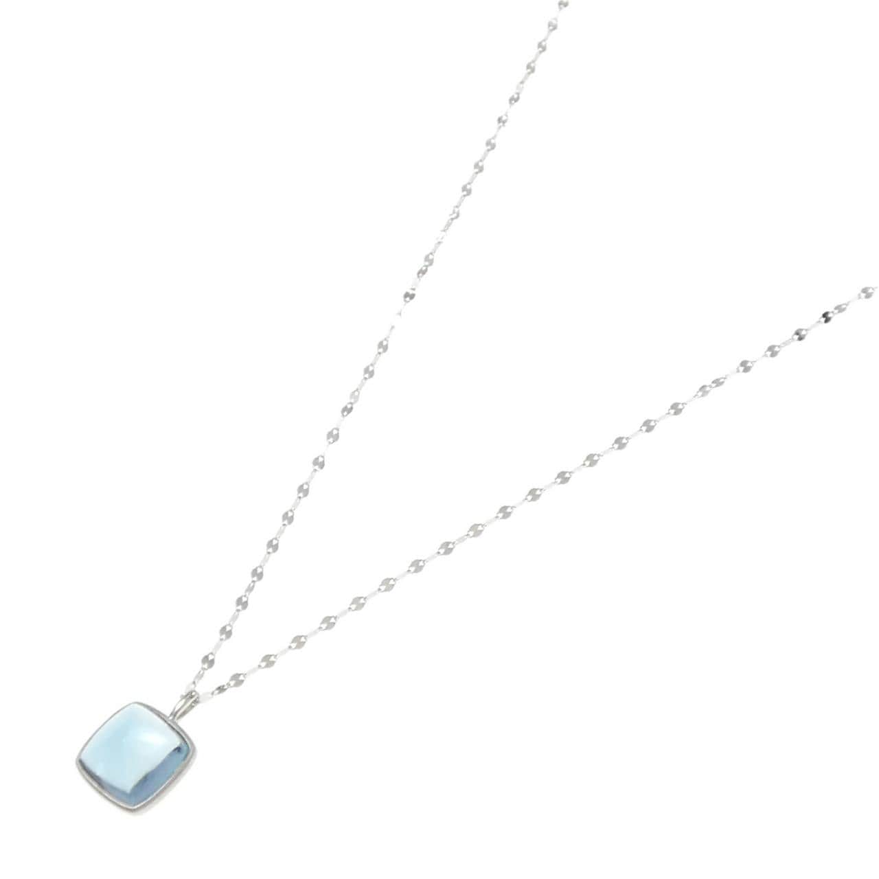 PT900/Pure PT Blue Topaz Necklace 5.00CT
