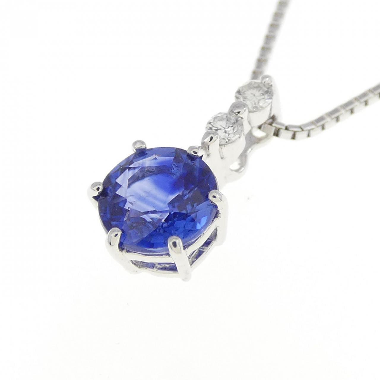 PT/K18WG Sapphire Necklace 0.748CT