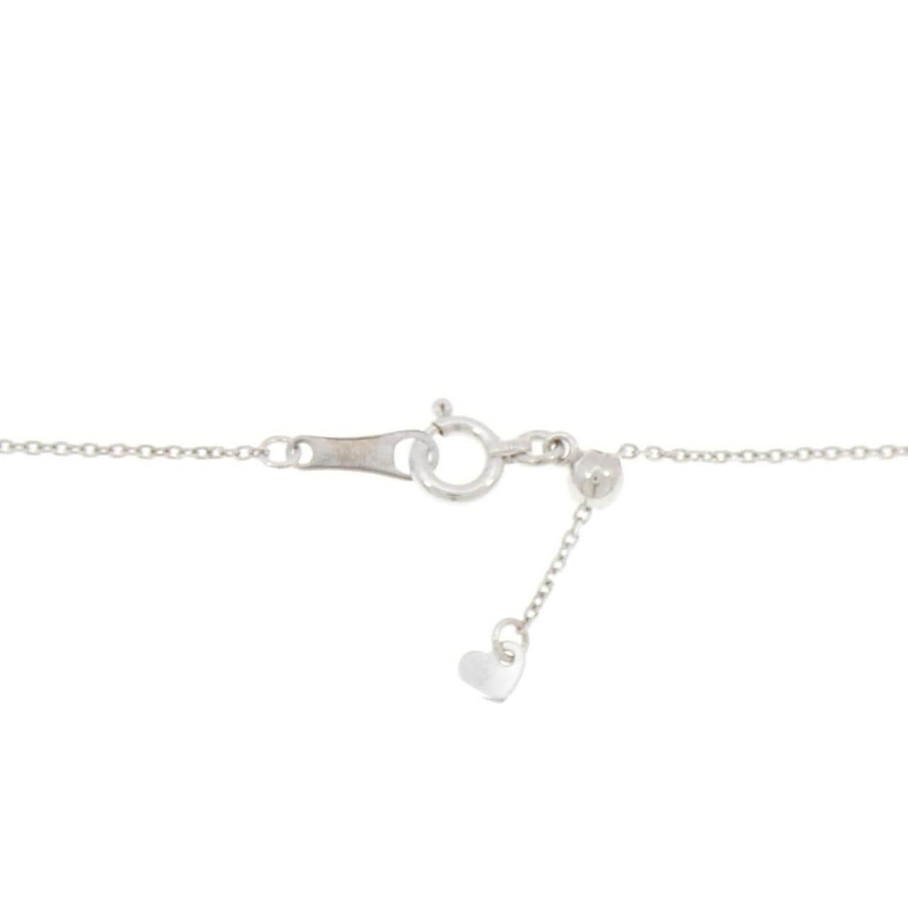 K18WG ハート パヴェ ダイヤモンド ネックレス 0.25CT