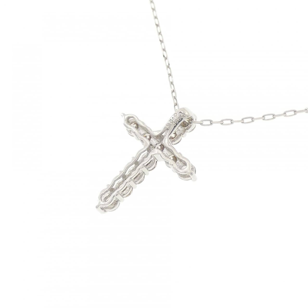 PT950/PT900 クロス ダイヤモンド ネックレス 0.20CT