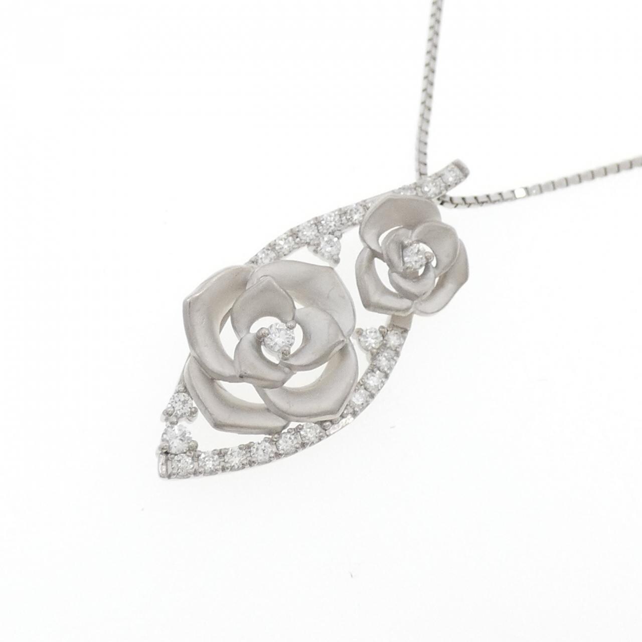 PT900/PT850 ローズ ダイヤモンド ネックレス 0.22CT