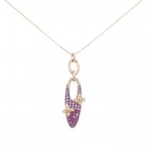K18PG/K18BG バタフライ サファイヤ ネックレス 1.44CT