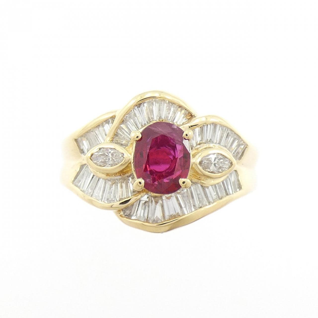 K18YG ルビー リング 0.62CT