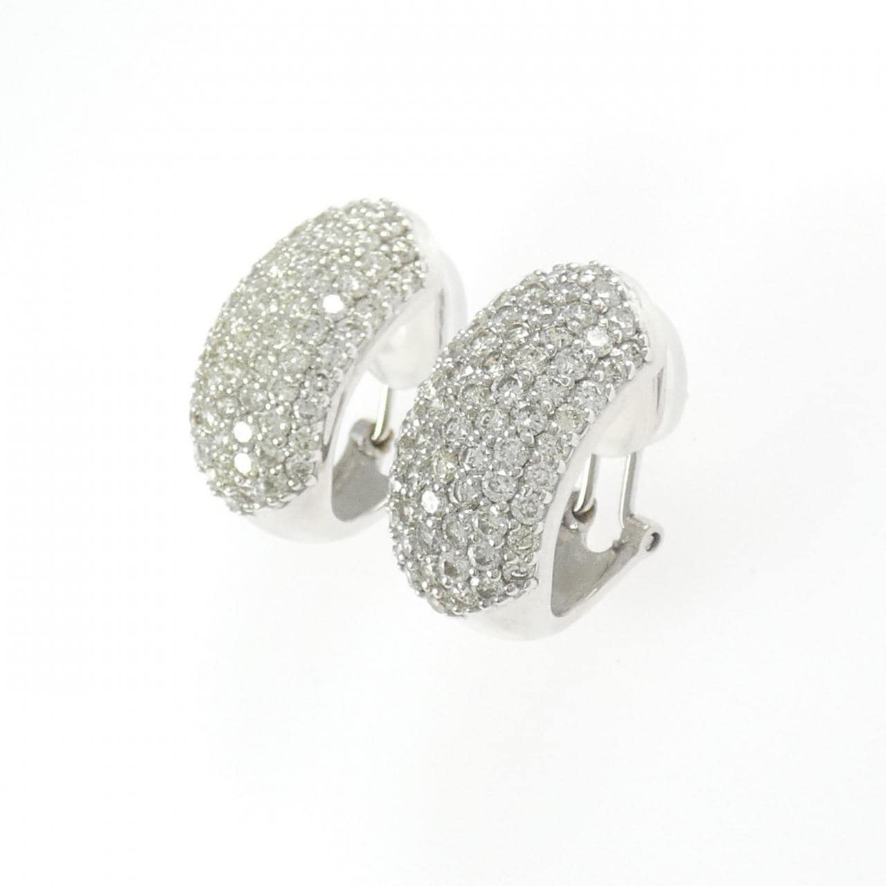 K18WG パヴェ ダイヤモンド ピアス/イヤリング 3.00CT
