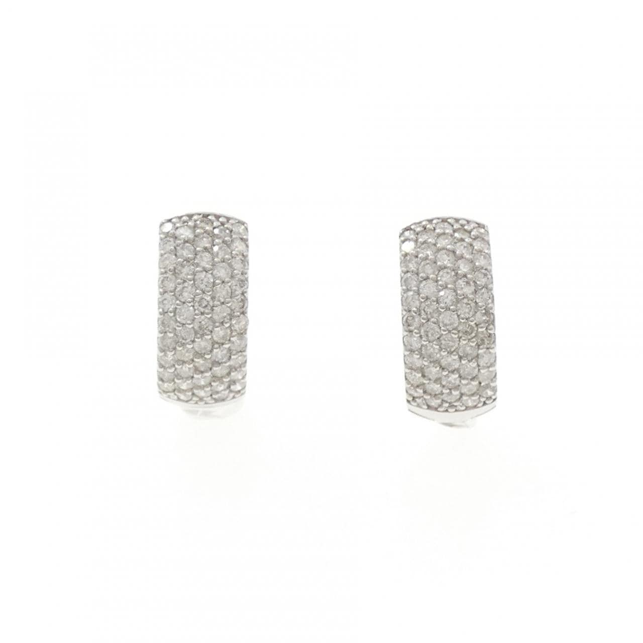 K18WG パヴェ ダイヤモンド ピアス 1.0CT