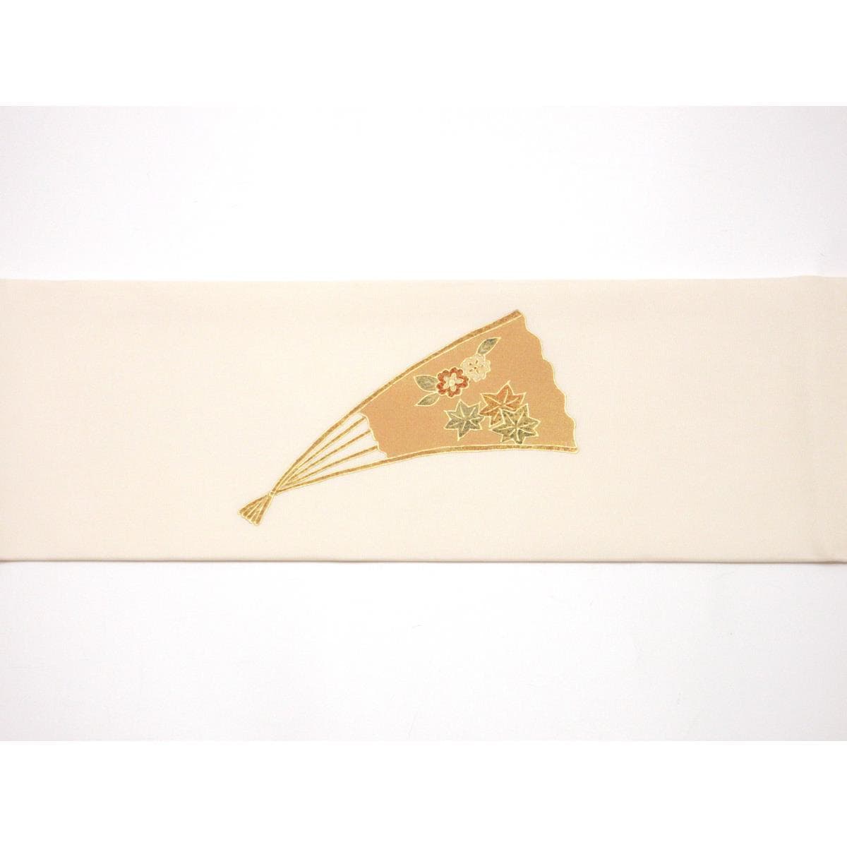 名古屋帯　塩瀬染帯　友禅金彩加工