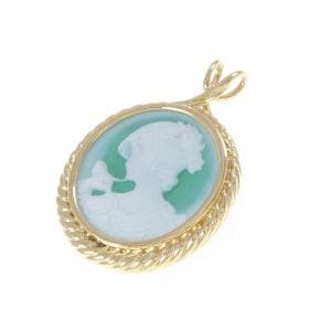 K18YG メノウカメオ ペンダント