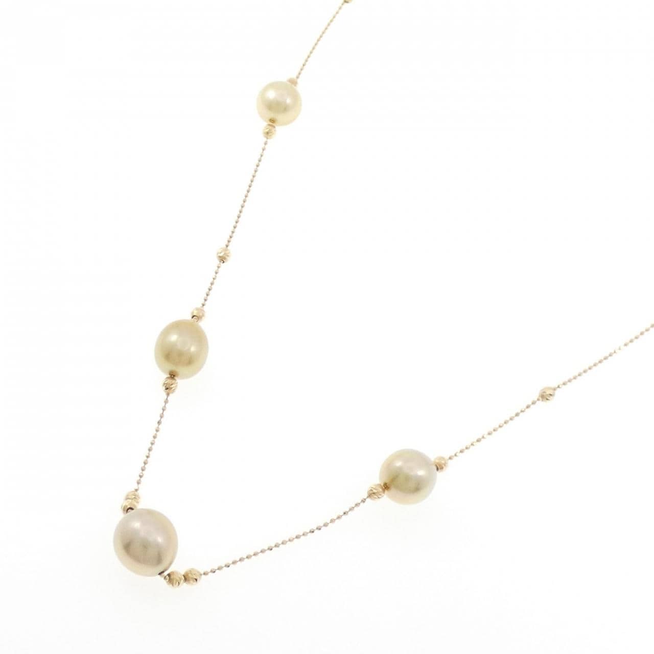 K18YG 白蝶パール ネックレス
