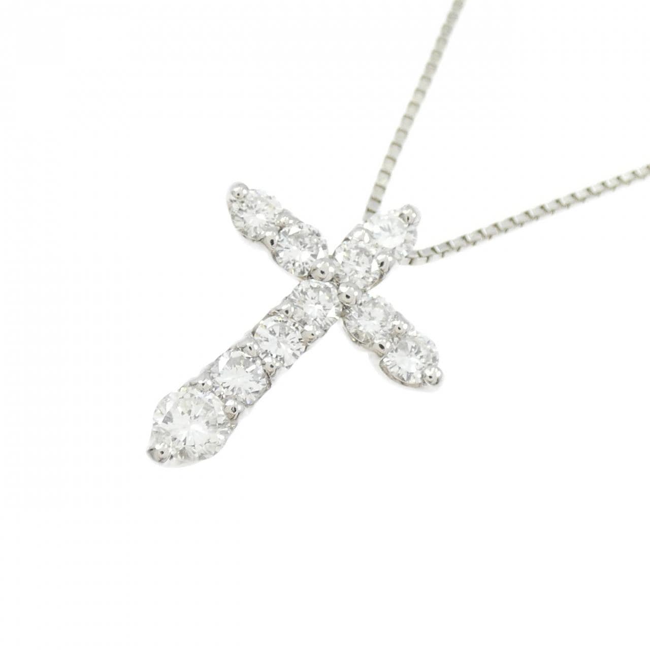 PT900/PT850 クロス ダイヤモンド ネックレス 0.53CT