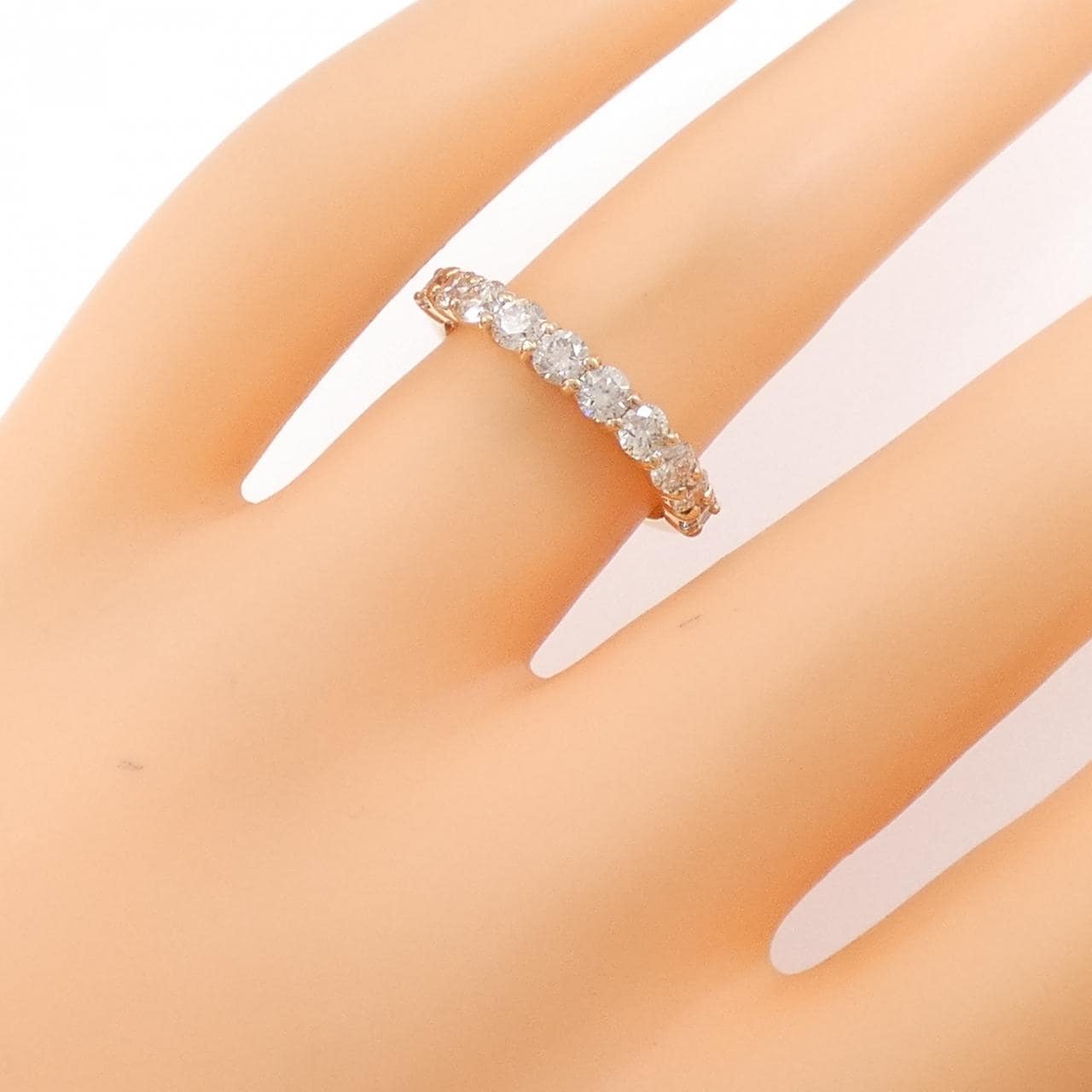 ハーフ エタニティリング レール留 ダイヤ 0.1ct プラチナ Pt
