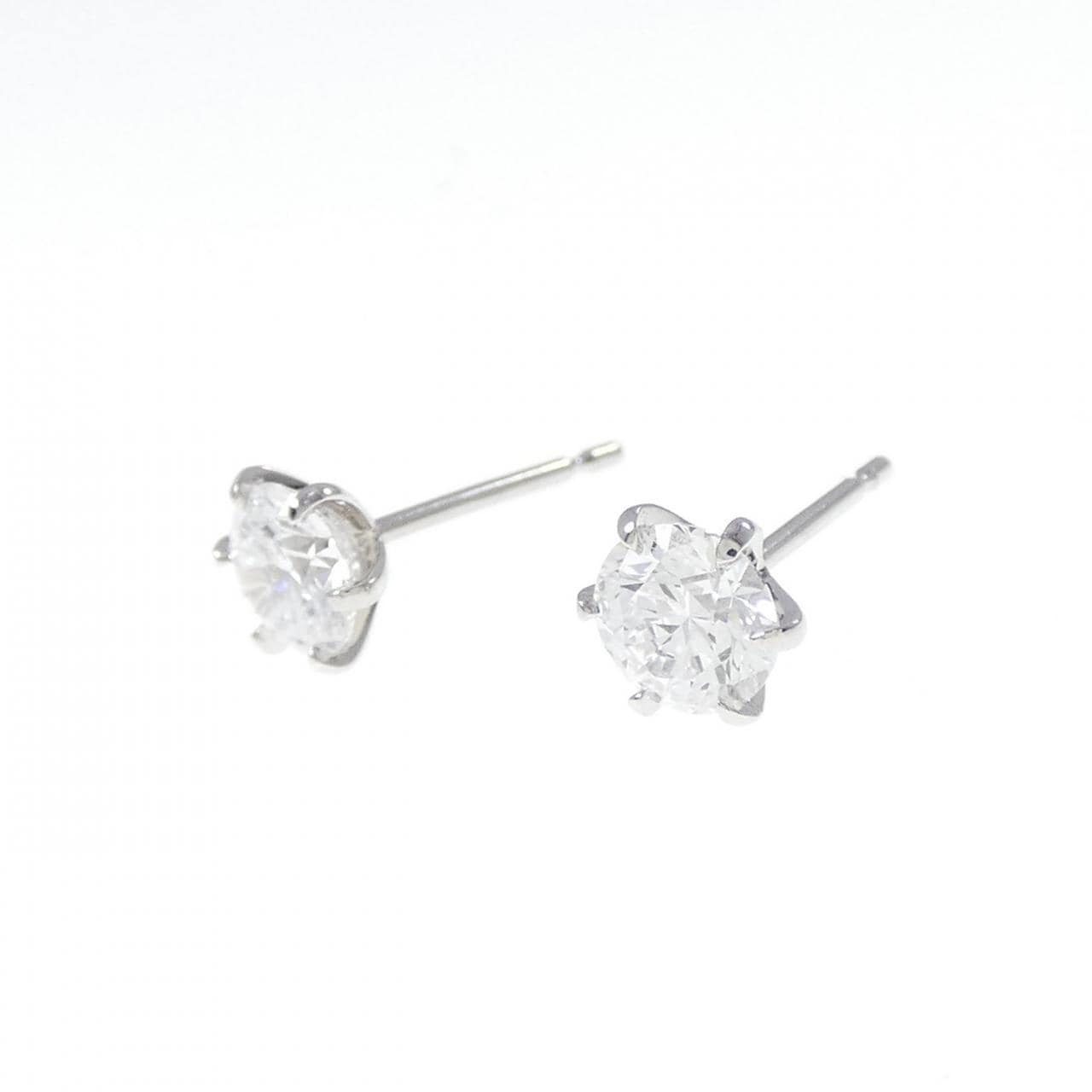 【リメイク】PT900/ST ダイヤモンド ピアス 0.528CT 0.542CT D VVS1-VS1 3EXT-EXT H＆C