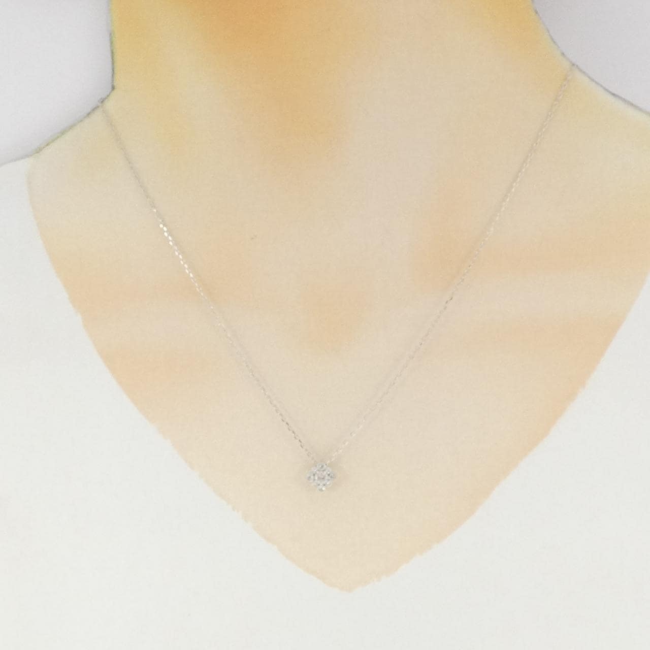 K18WG ダイヤモンド ネックレス 0.11CT