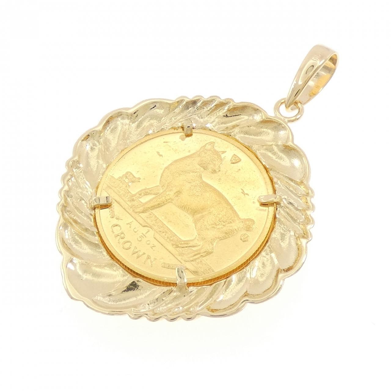 K18YG(枠) コイン ペンダント