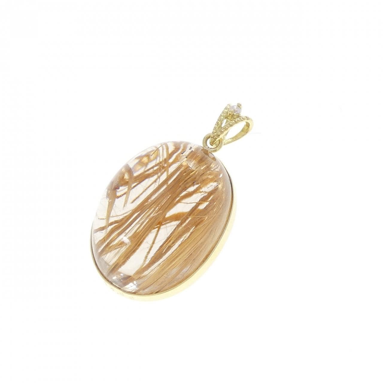 K18YG ルチルクオーツ ペンダント 14.00CT