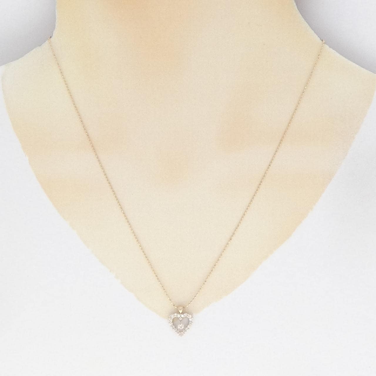 K18PG ハート ダイヤモンド ネックレス 0.36CT