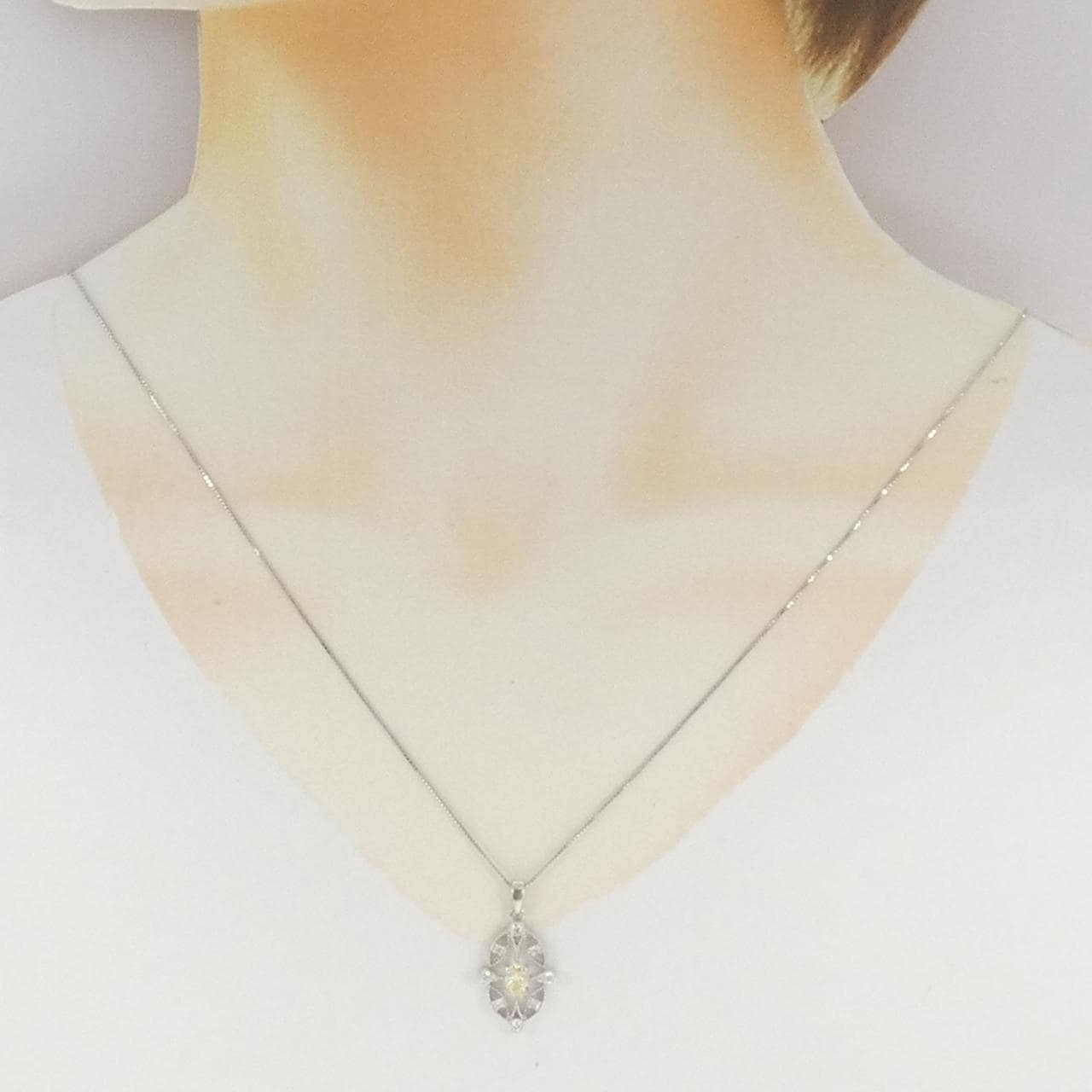 K18WG ダイヤモンド ネックレス 0.34CT