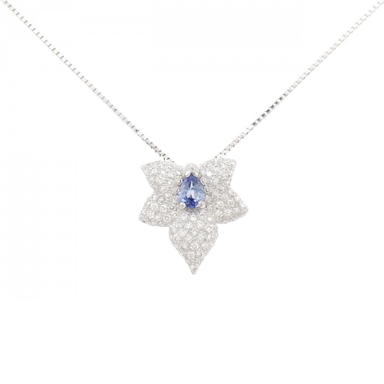 750WG サファイヤ ネックレス 0.33CT