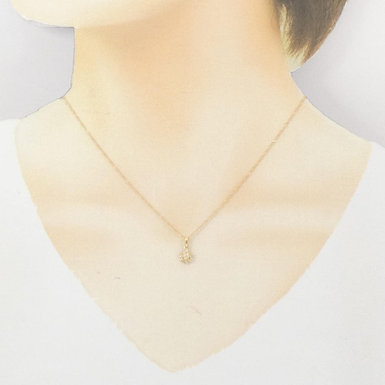 K18YG ダイヤモンド ネックレス 0.08CT