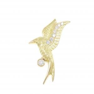 K18YG ダイヤモンド ブローチ 0.112CT