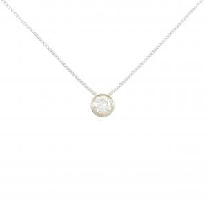 PT900/K18YG/PT850 ソリティア ダイヤモンド ネックレス 0.333CT