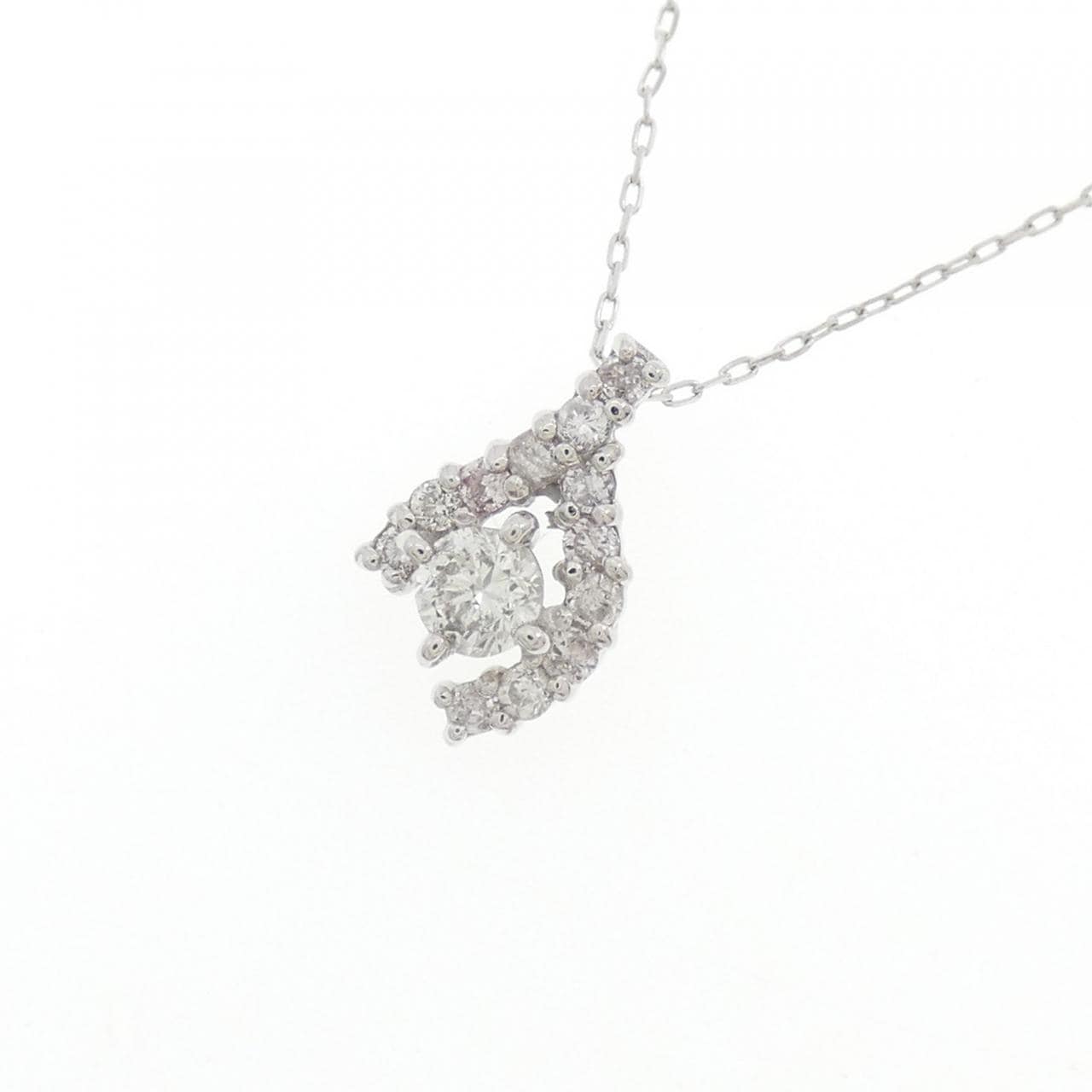 K18WG ダイヤモンド ネックレス 0.24CT
