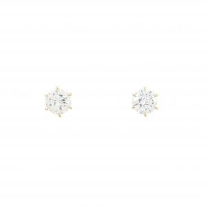 【リメイク】K18YG/ST ダイヤモンド ピアス 0.343CT 0.356CT F VS1-2 VG-G