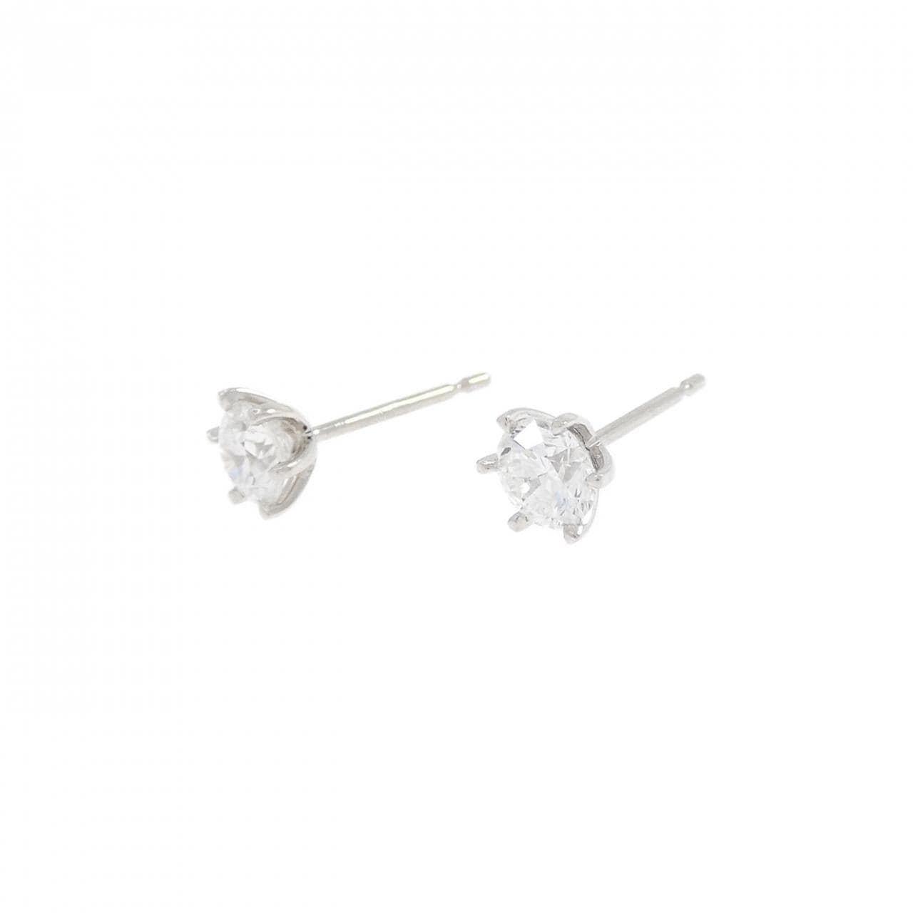 【リメイク】PT900/ST ダイヤモンド ピアス 0.413CT 0.419CT F VS1-2 VG-GOOD