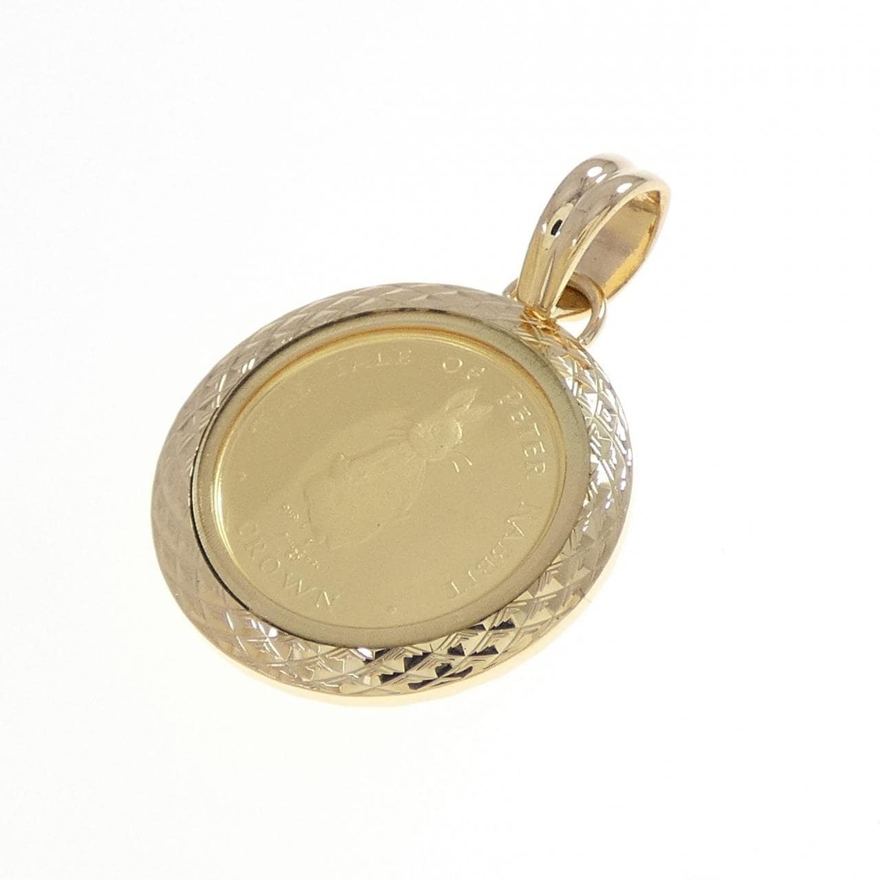 K18YG(枠) コイン ペンダント