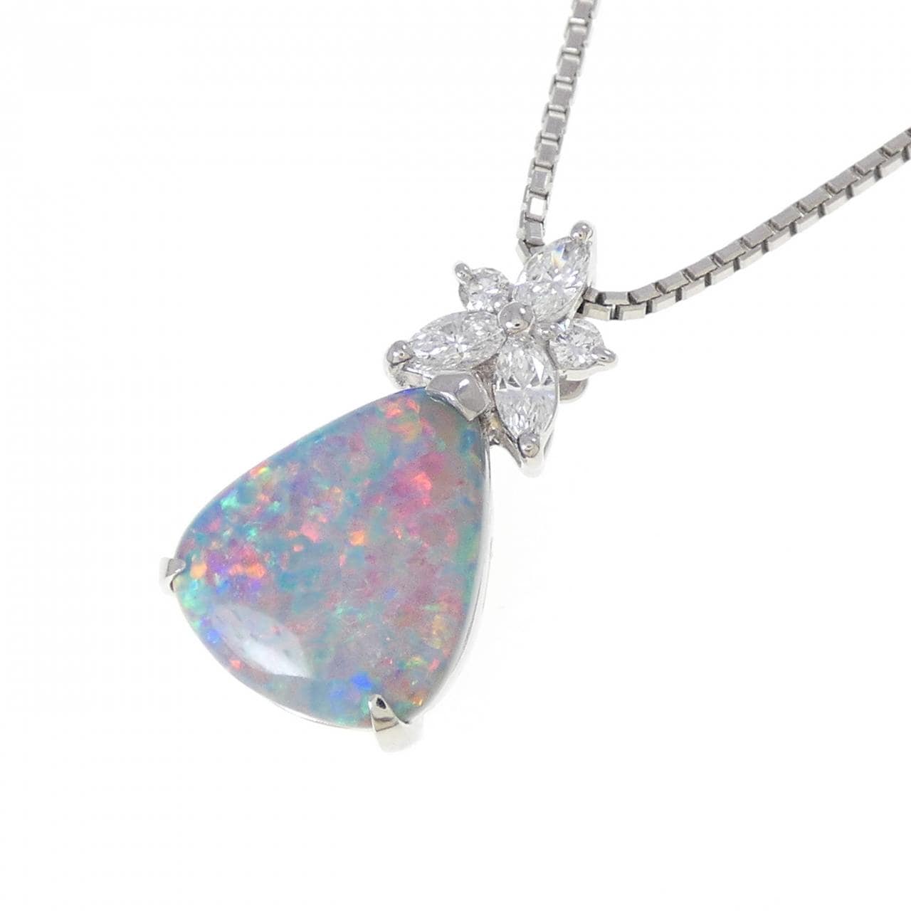 PT900/PT850 ブラックオパール ネックレス 2.14CT