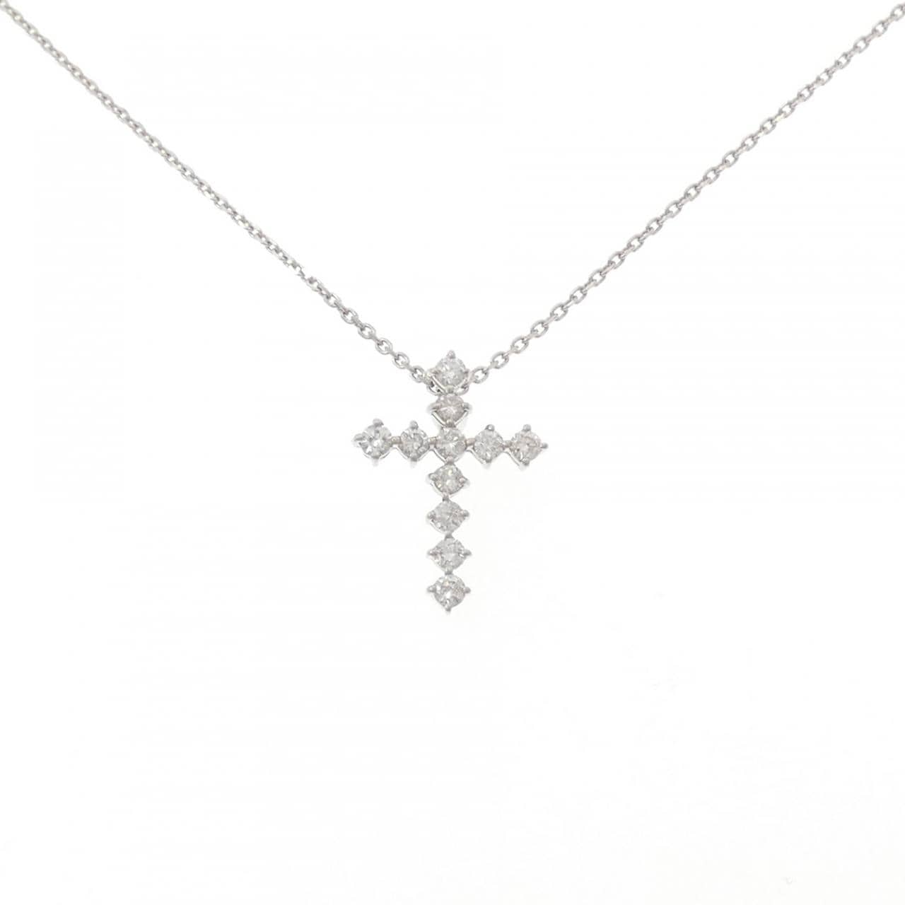 PT900/PT850 クロス ダイヤモンド ネックレス 0.28CT