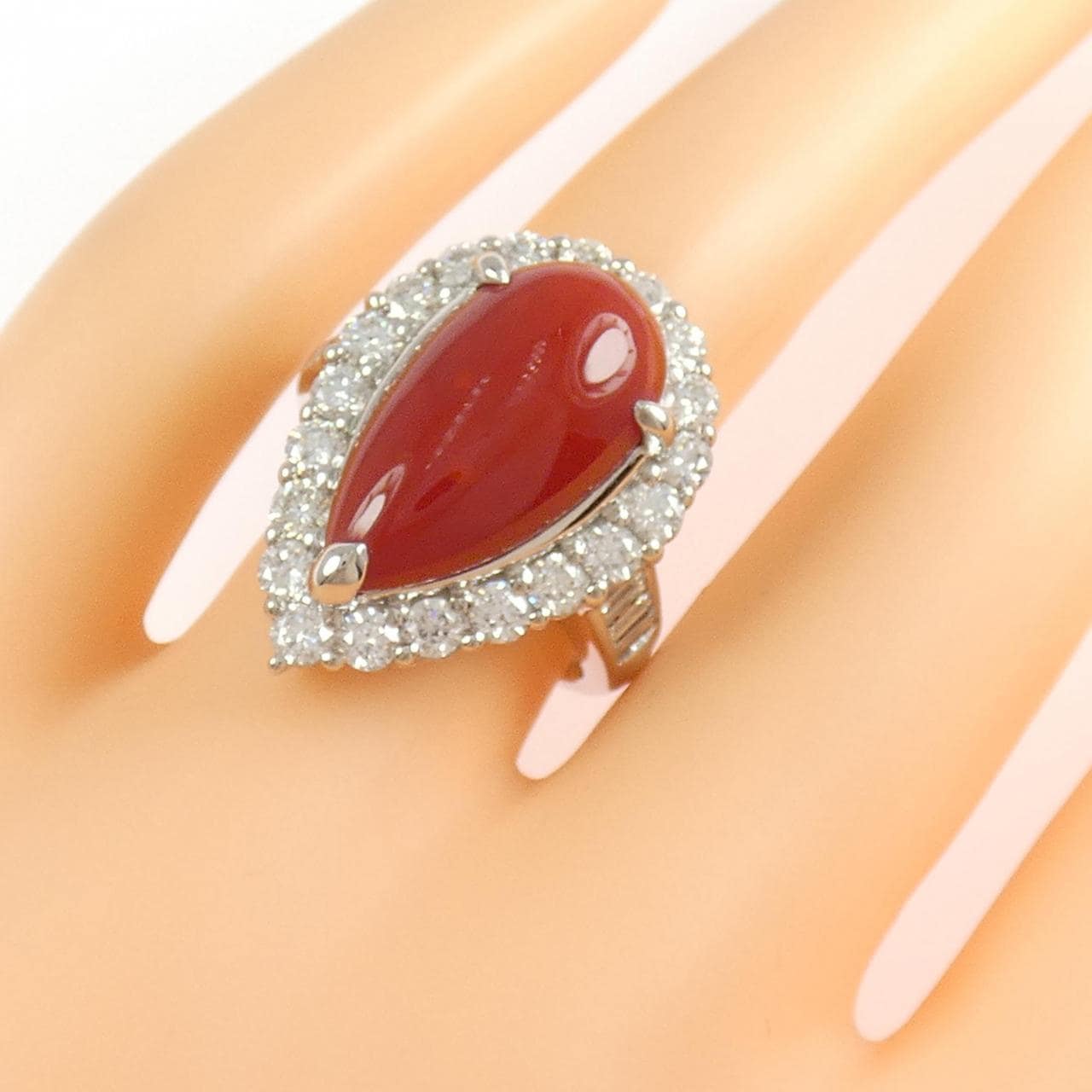 PT900 サンゴ リング 9.04CT