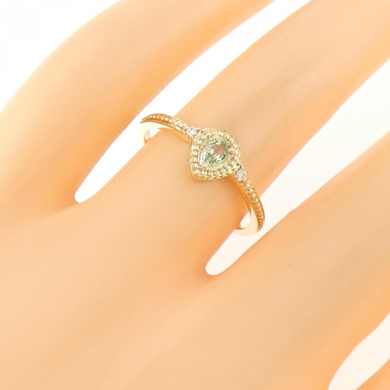 K10YG サファイヤ リング 0.19CT