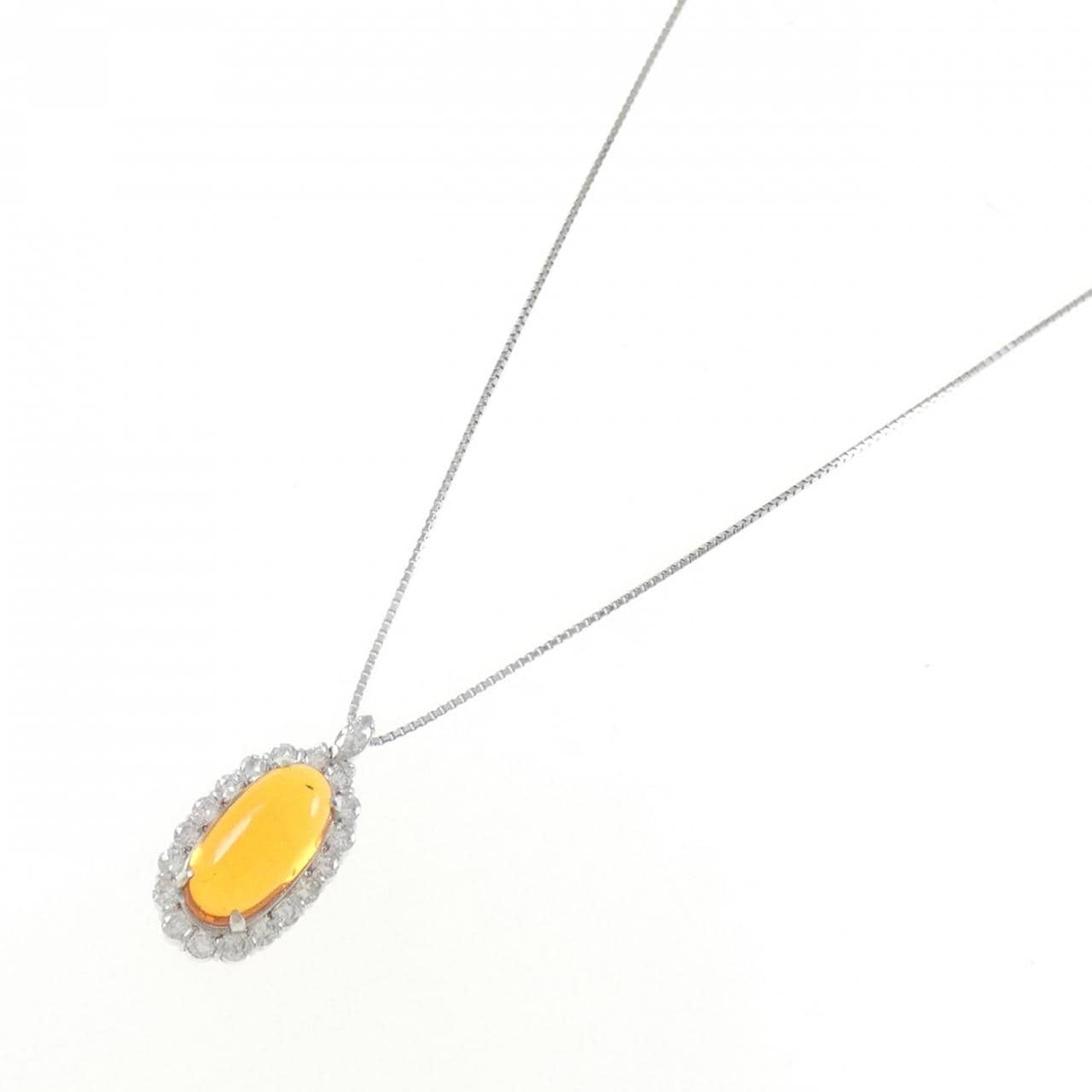PT900/PT850 オパール ネックレス 2.75CT