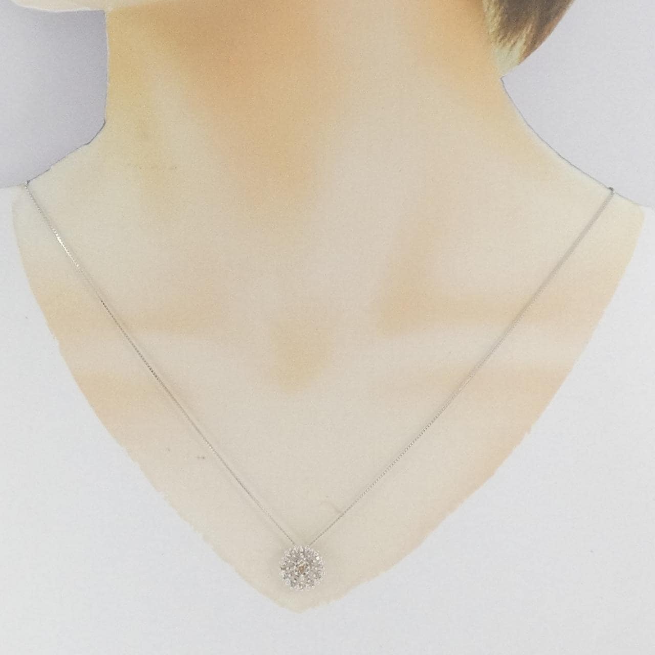 K18WG ダイヤモンド ネックレス 0.28CT