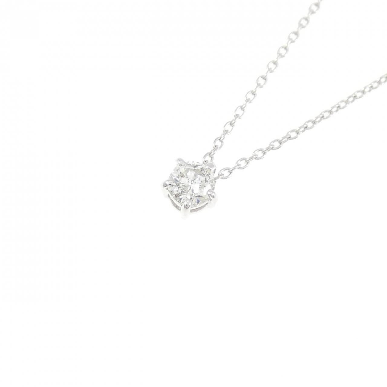 K18WG ソリティア ダイヤモンド ネックレス 0.19CT