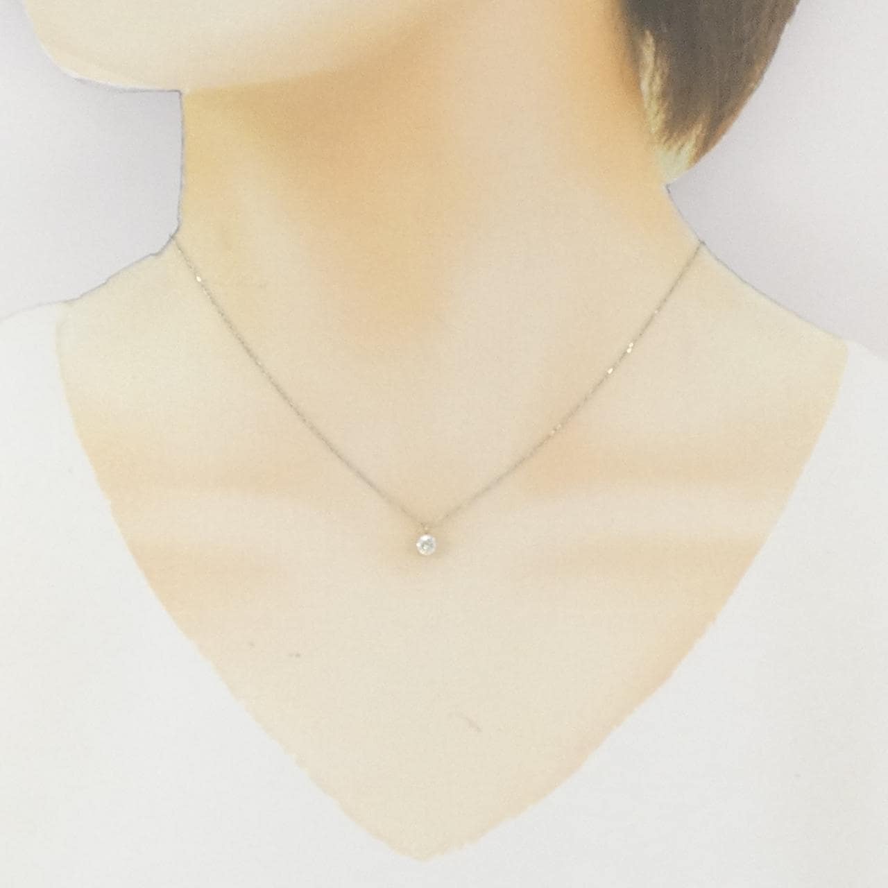 PT900/PT850 ソリティア ダイヤモンド ネックレス 0.20CT