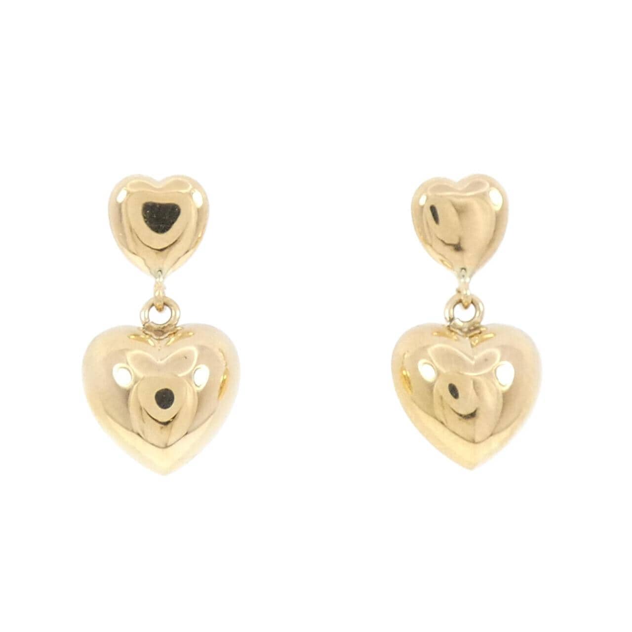 K18YG heart earrings