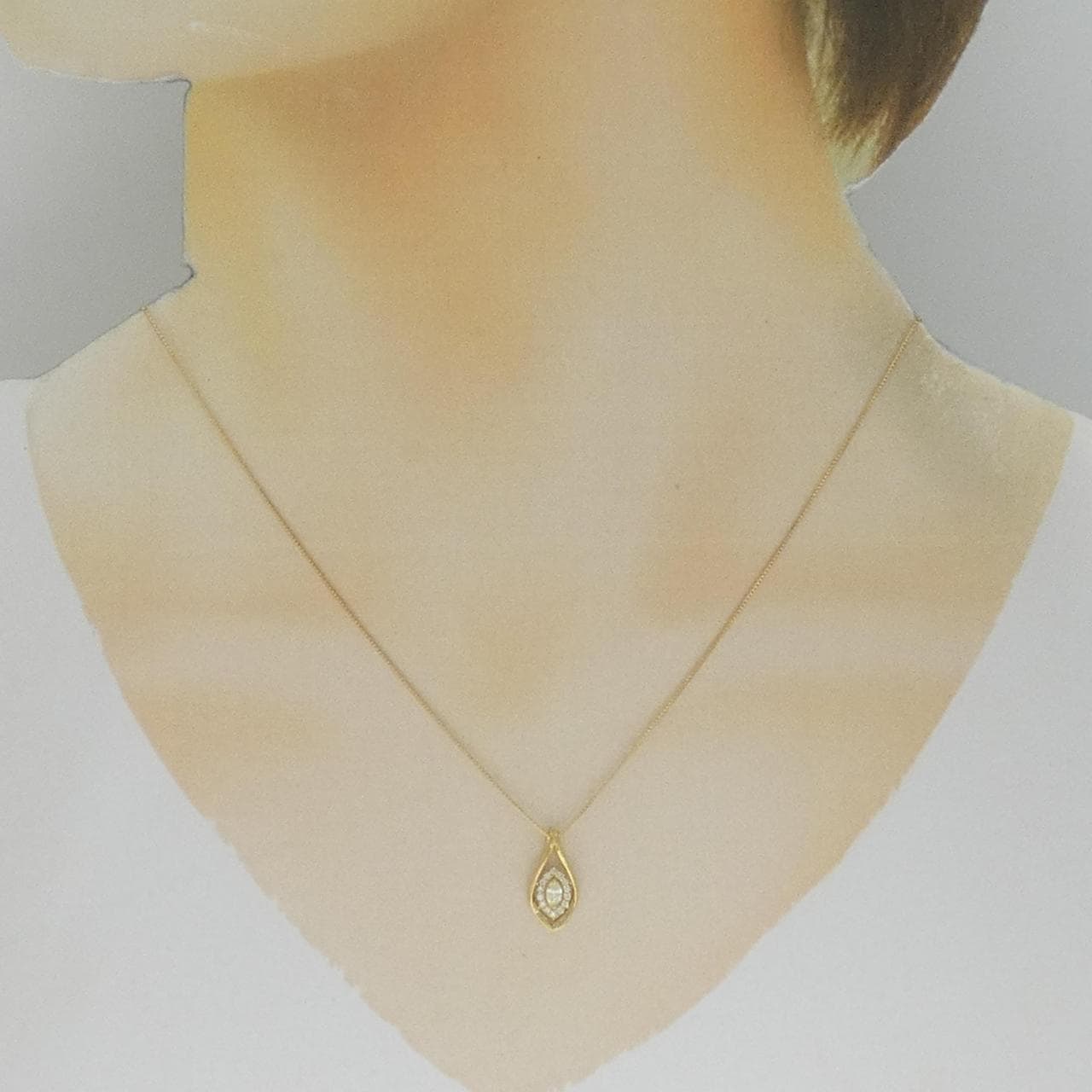 【新品】K18YG ダイヤモンド ネックレス 0.15CT