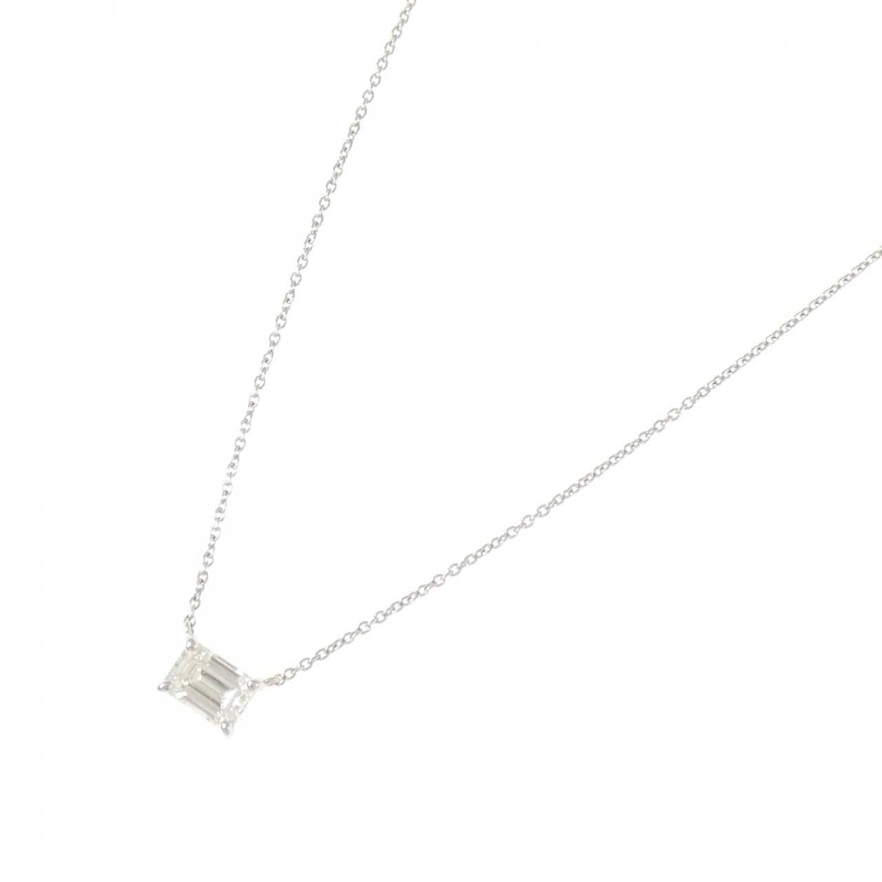 【リメイク】PT900/PT850 ダイヤモンド ネックレス 0.594CT G VVS2 エメラルドカット