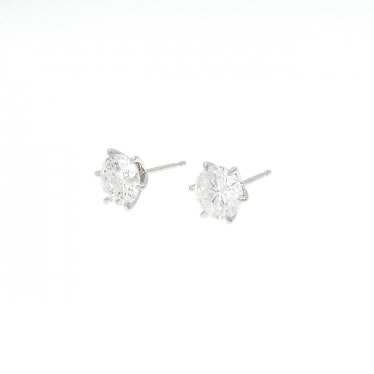 【リメイク】PT900/ST ダイヤモンド ピアス 1.067CT 1.103CT F I1 VG
